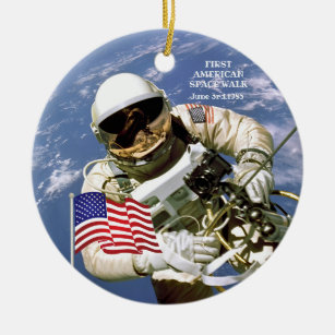 First American Astronaut Space Walk Ceramic Ornament