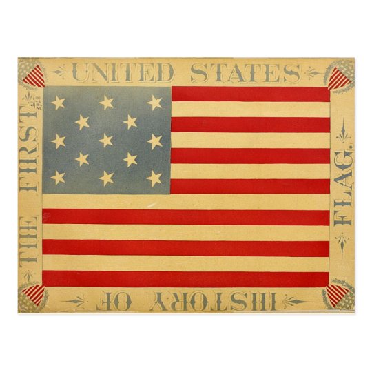 First American Flag Vintage Patriotic USA Postcard