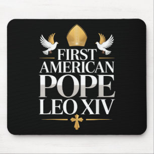 First American Pope Leo Xiv Catholic Religious Men Mouse Pad