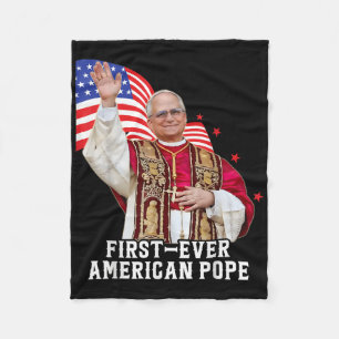 First American Pope Leo Xiv Fleece Blanket