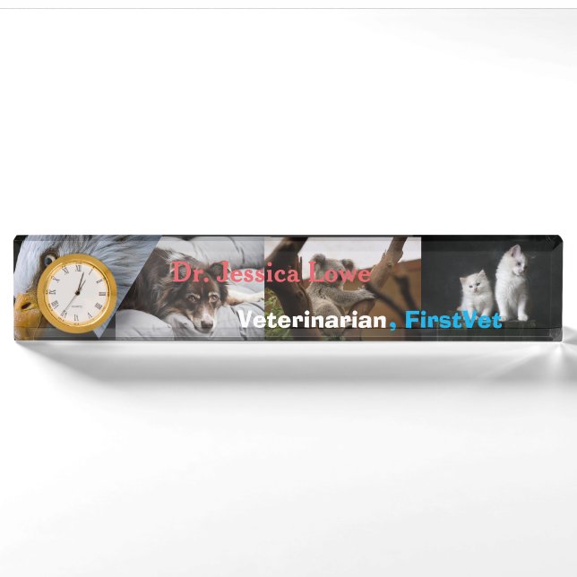 First and Best Veterinarian Care Acrylic  Nameplate (Front)