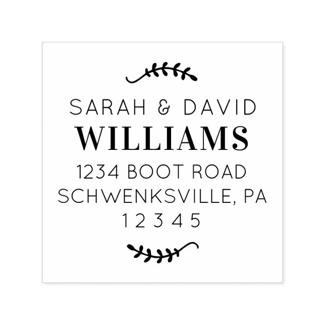 First and Last Name Address Stamp With Branch  (Design)