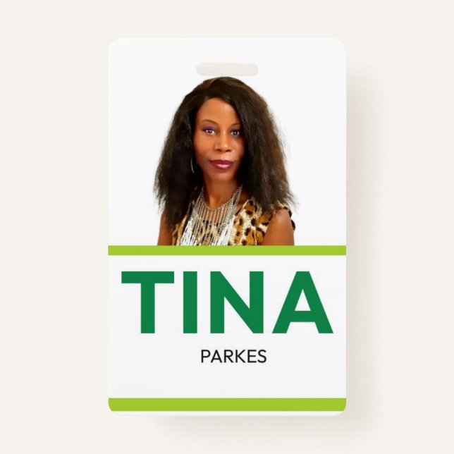 First and last name ID card Work Badge (Front)