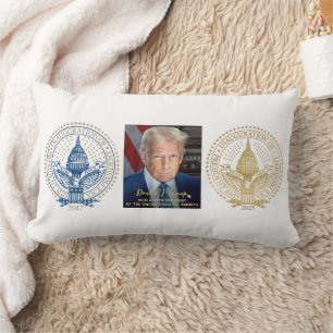 First and Second Inaugural Seal Donald Trump Lumbar Pillow