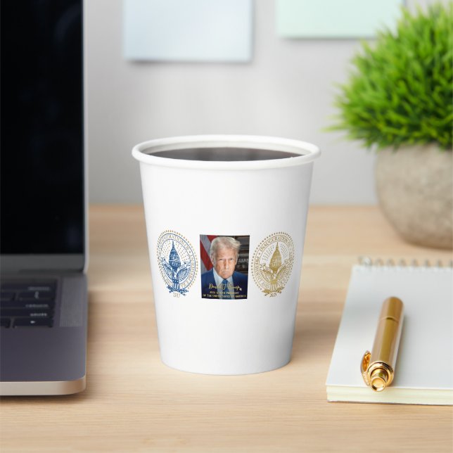 First and Second Inauguration of President Trump Paper Cups (Insitu)