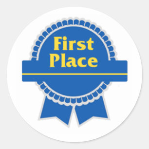 First and Second Place Classic Round Sticker
