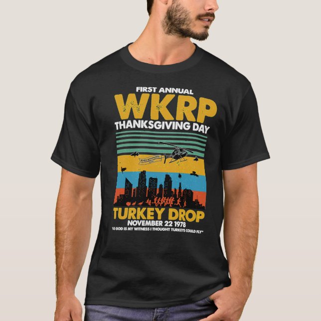 First Annual WKRP Thanksgiving Day  Essential  T-Shirt (Front)