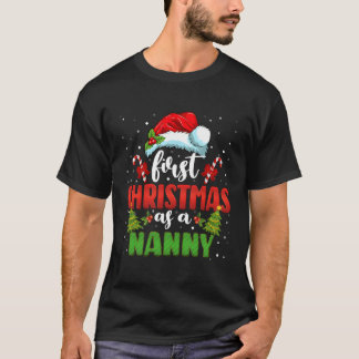 First As A Nanny Santa Gender Reveal T-Shirt