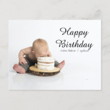 First Baby Happy Birthday invitation postcard