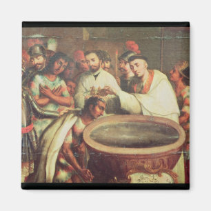 First Baptism of the Indians by the Dominicans Magnet