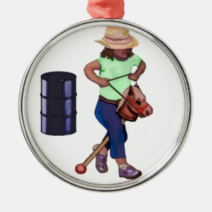 First Barrel Race Metal Ornament