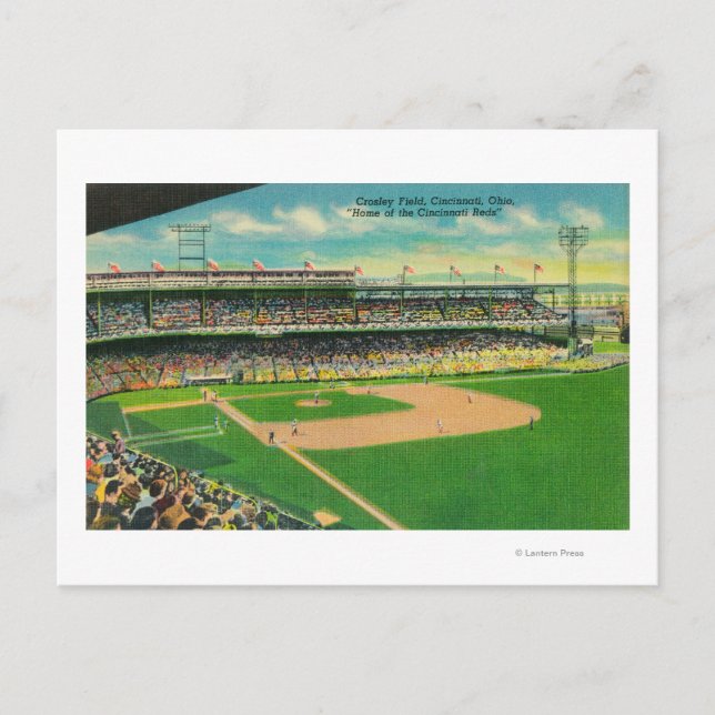 First Base Bleachers View of Crosley Field Postcard (Front)