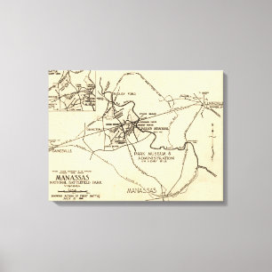 First Battle of Bull Run - Civil War Panoramic 2 Canvas Print