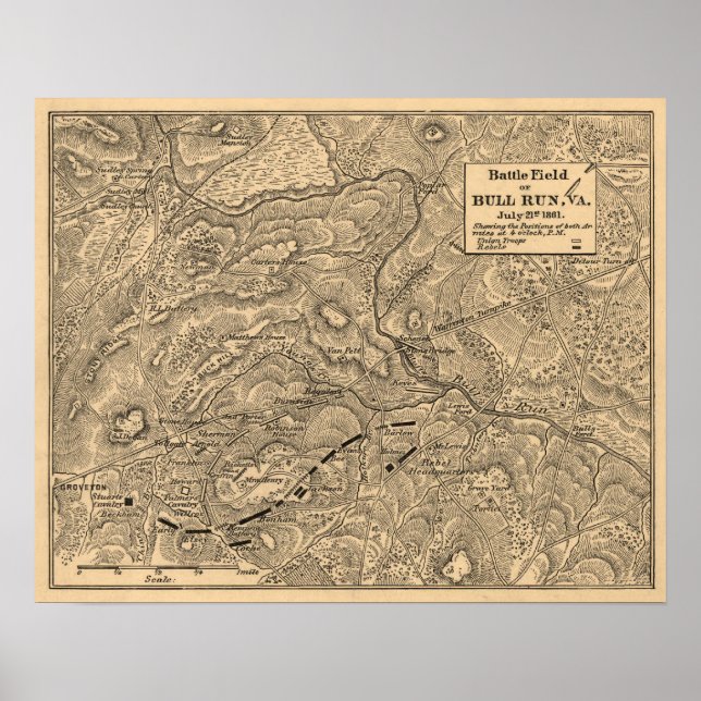 First Battle of Bull Run - Civil War Panoramic 5 Poster (Front)