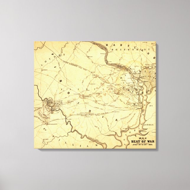 First Battle of Bull Run - Civil War Panoramic 9 Canvas Print (Front)