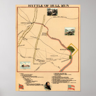 First Battle of Bull Run - Civil War Panoramic 9 Poster