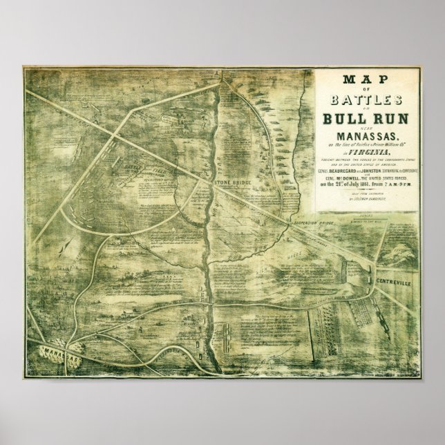 First Battle of Bull Run - Civil War Panoramic Poster (Front)