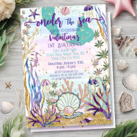 First Birthday 1st ONEder the Sea Mermaid Glitter