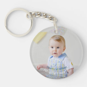 First Birthday Anniversary Custom Photo Template Keychain