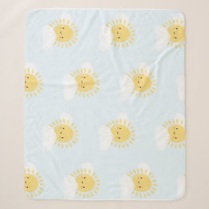 First Birthday Baby Shower Sunshine Cute Party Sherpa Blanket
