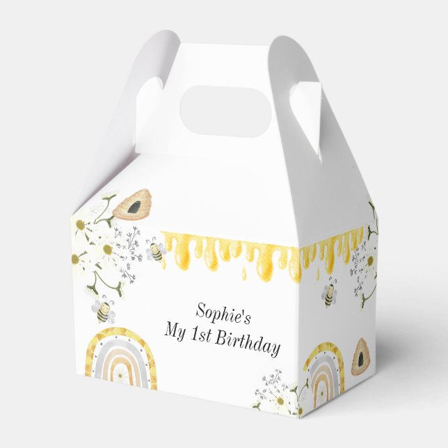 First Birthday Bee Favor Box (Front Side)
