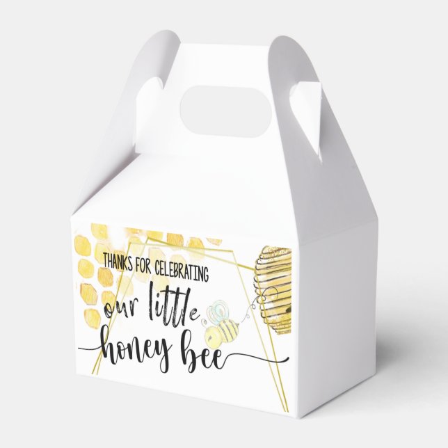 FIRST BIRTHDAY, BEE PARTY, BEE THEMED FAVOR BOX (Front Side)