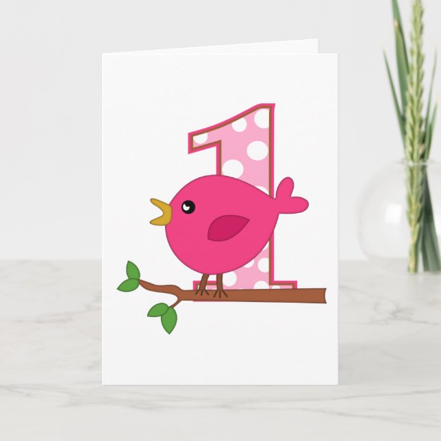 First Birthday Birdie Card (Front)