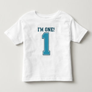 First Birthday Boy, I'm One, Big Blue Number 1 Toddler T-shirt