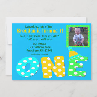 First Birthday Boy Invitation