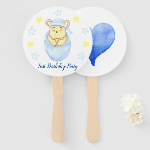 First Birthday Boy  Party Hand Fan