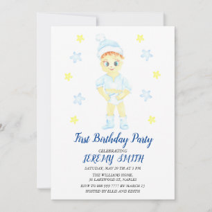First Birthday Boy  Party Save The Date
