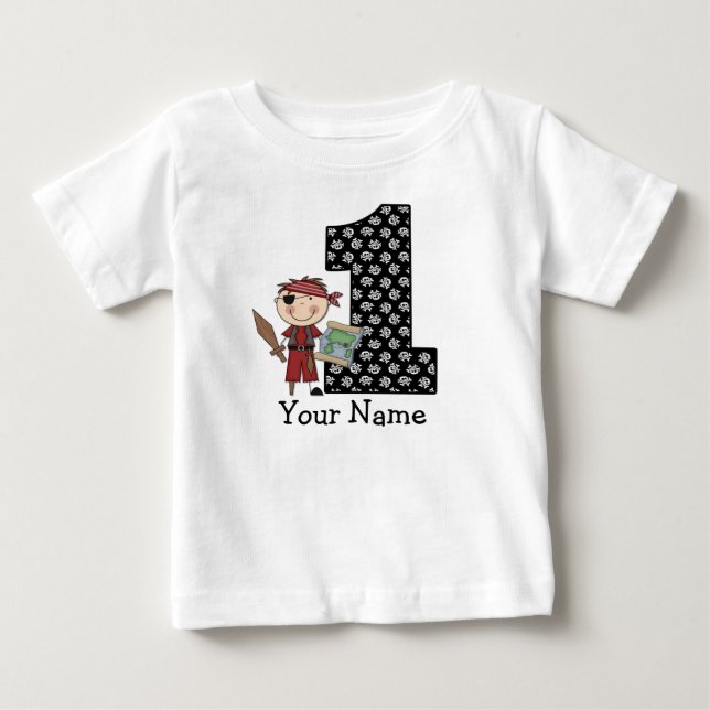First Birthday Boy Pirate T-shirt (Front)