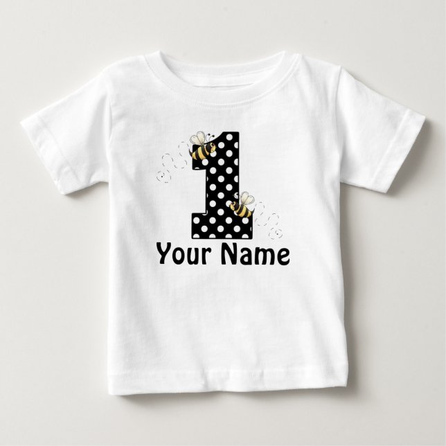 First Birthday Bumble Bee Personalized T-shirt (Front)