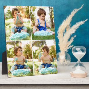First Birthday Cake Custom 4 Photo Collage Plaque