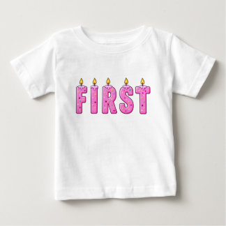 First Birthday Candle Double-Sided Baby T-Shirt