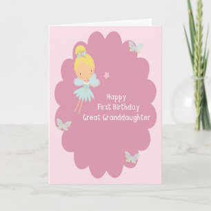 First Birthday Card for Great Granddaughter