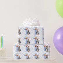 First Birthday Classic Rabbit holding balloons 