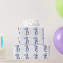 First Birthday Classic Rabbit holding balloons 