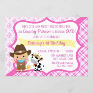 First Birthday Country Princess Invitation