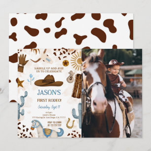 First Birthday Cowboy Photo Invitation
