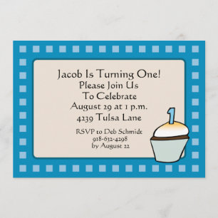 First Birthday Cupcake Party Invitation