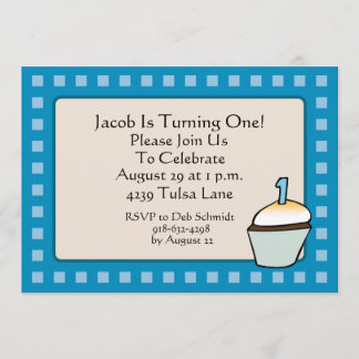 First Birthday Cupcake Party Invitation