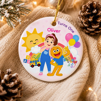 First Birthday Cute Preschool Learning Fun Ceramic Ornament