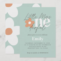First birthday daisy boho retro turquoise orange