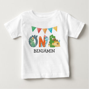 First Birthday Dinosaur Baby T-Shirt