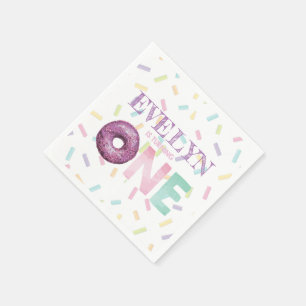 First Birthday Doughnut Party Personalized Napkin
