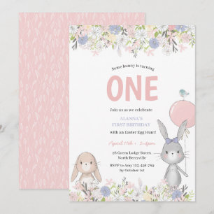 First Birthday Easter Bunny Invitation