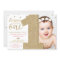 First Birthday Faux Gold Glitter & Pink Invitation