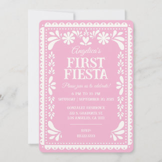 First Birthday Fiesta Papel Picado Invitation
