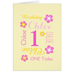 First birthday flower custom graphic yellow pink